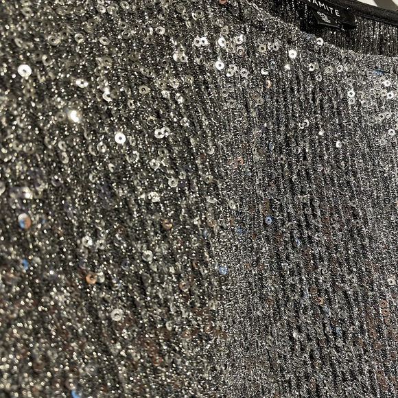 Dynamite Silver Long Sleeve Sequin Top - Picture 2 of 5